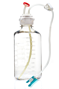 EZCellGene™ 53B Bottle Assembly, 2L, with micro bore Overmolded Silicone tubing 1/16" ID x 3/16" OD, 10/CS