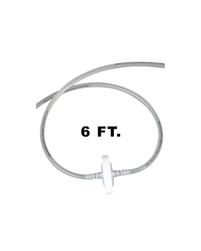 EZBio Vactrap S ™ Tubing Extension for Plastic Bottles, 6 ft., w/ 0.2?m Polytetrafluoroethylene (PTFE) Vent Filter, Sterile