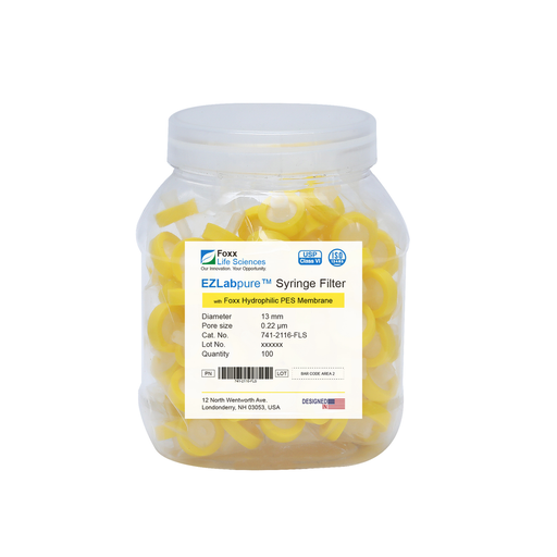 EZlabpure 13mm Syringe Filters – 0.22µm PES Membrane, Non-Sterile  Foxx Life Sciences | img_1 | Foxx Life Sciences Global | shopfls.com