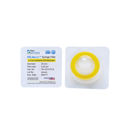 EZlabpure 25mm Syringe Filters – 0.22µm Sterile PES Membrane for Analytical Sample Prep  Foxx Life Sciences | img_1 | Foxx Life Sciences Global | shopfls.com