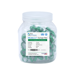 EZLabpure™ Hydrophilic Nylon Syringe Filters, 0.45 µm Pore Size Membrane for Prefiltration and Sample Prep, 13 mm, Non-Sterile, 100/PK