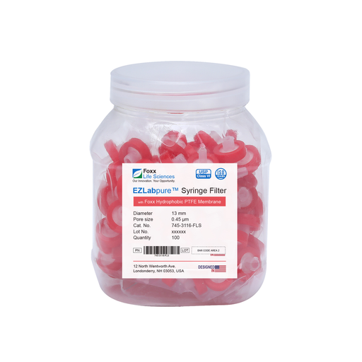 EZlabpure 13mm Syringe Filters – 0.45µm Hydrophobic PTFE, Non-Sterile  Foxx Life Sciences - Hydrophilic filter for laboratory research and sample preparation. | img_1 | Foxx Life Sciences Global | shopfls.com