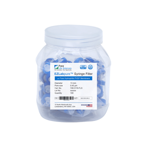 EZLabpure™ Hydrophilic PVDF Syringe Filters, 0.45 µm Pore Size Membrane for Prefiltration and Sample Prep, 13 mm, Non-Sterile, 100/PK