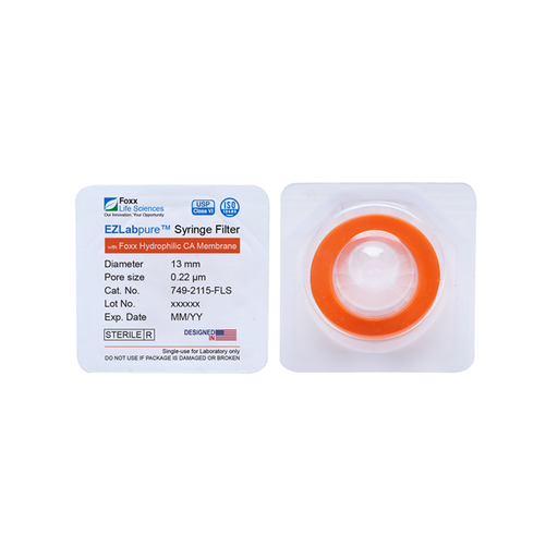 EZlabpure 13mm Syringe Filters – 0.22µm Cellulose Acetate, Sterile  Foxx Life Sciences | img_1 | Foxx Life Sciences Global | shopfls.com