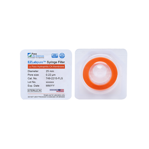 EZlabpure 25mm Syringe Filters – 0.22µm Cellulose Acetate, Sterile  Foxx Life Sciences | img_1 | Foxx Life Sciences Global | shopfls.com