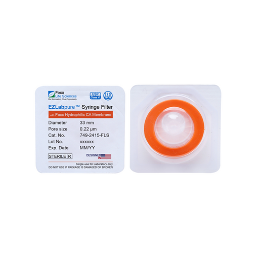EZlabpure 33mm Syringe Filters – 0.22µm Cellulose Acetate, Sterile  Foxx Life Sciences | img_1 | Foxx Life Sciences Global | shopfls.com