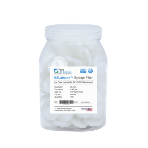 EZLabpure™ High Particulate Syringe Filter, 0.45 µm Hydrophilic PVDF w/ Glass Fiber Prefilter, 25 mm, Non-Sterile, 100/PK