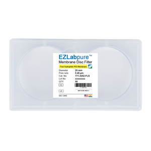 EZLabpure™ 0.45 µm PES Hydrophilic Membrane, 25 mm Discs Filter, Non-Sterile 50/PK