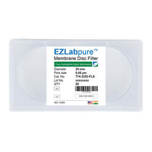 EZLabpure™ 0.45 µm Nylon Hydrophilic Membrane, 25 mm Disc Filters, Non-Sterile 50/PK