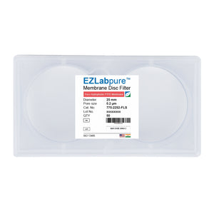 EZLabpure™ 0.2 µm PTFE Hydrophobic  Membrane, 25 mm Disc Filters, Non-Sterile 50/PK