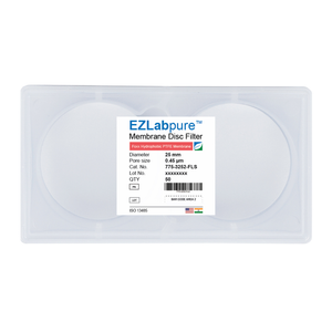 EZLabpure™ 0.45 µm PTFE Hydrophobic Membrane, 25 mm Disc Filters, Non-Sterile 50/PK