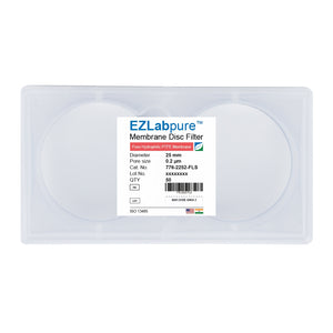 EZLabpure™ 0.2 µm PTFE Hydrophilic Membrane, 25 mm Disc Filters, Non-Sterile 50/PK