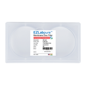 EZLabpure™ 0.45 µm PTFE Hydrophilic Membrane, 25mm Disc Filters, Non-Sterile 50/PK
