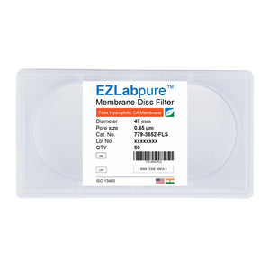 EZLabpure™ 0.45µm CA Hydrophilic Membrane, 47mm Disc Filters, Non-Sterile 50/PK