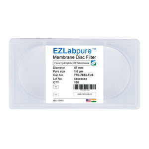 EZLabpure™ 1.0 µm GF Hydrophilic Membrane, 47mm Disc PreFilter, Non-Sterile 100/PK