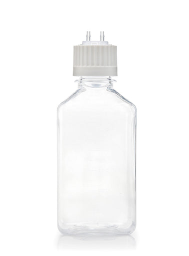 EZBio® TS Bottle Assy, PETG, 500mL, Versacap White 38-430 w/ 2x1/8" HB w/o Tubing, NS