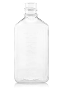 EZBio Titanium Square Bottle, PETG,38-430mm,1000ml Non Ster No Cap, 24/CS