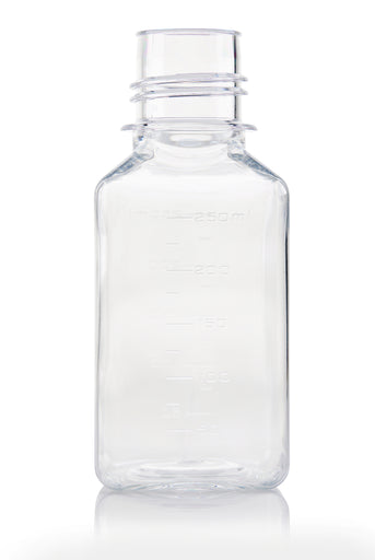Single-use square media bottles for buffer and media storage; space saving and efficient