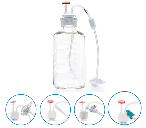 Foxx Life Sciences EZBio MTO bottle single use cap assembly, pinch pipe 