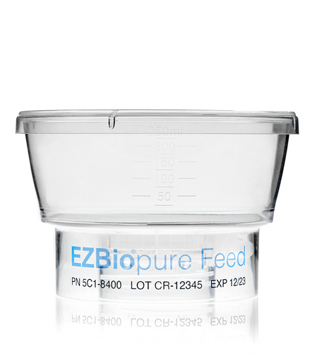 EZBio®pure Feed System, 250mL Bottle Top Filtration, GL45 Single Use Cap, 4/CS