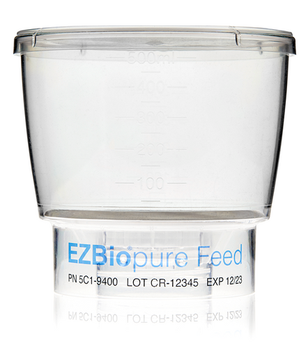 EZBio®pure Feed System, 500mL Bottle Top Filtration, GL45 Single Use Cap, 4/CS