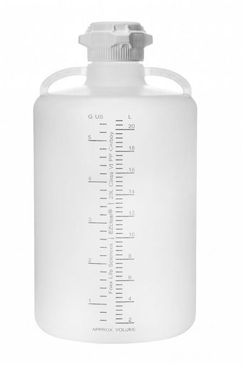 EZclear® Round Carboy 20L, PP, Class VI, 83B Closed VersaCap®, Sterile