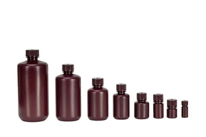 EZLabpure™ HDPE Amber Narrow Mouth Reagent Bottle, Lab Quality, Non-Sterile