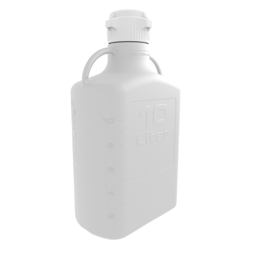 EZBio® 10L (2.5 GAL) High Density Poly Ethylene (HDPE) Carboy with VersaCap® 83B, Double Bagged, Gamma Sterilized