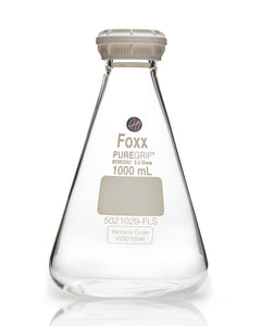 PUREGRIP® Erlenmeyer / Conical Flasks with GL45 Screw Cap 1L 10/Case
