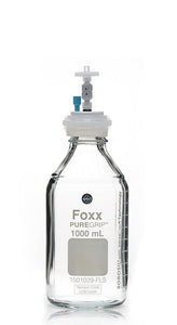 HPLC Solvent Reservoir Bottle Assembly, GL45, 1L Clear, Class VI Polytetrafluoroethylene (PTFE) Adapter,  1 Ports for 3.2mm(1/8