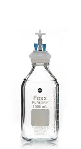 HPLC Solvent Reservoir Bottle Assembly, GL45, 1L Clear, Class VI Polytetrafluoroethylene (PTFE) Adapter,  2 Ports for 3.2mm(1/8
