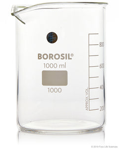 Borosil® Beaker Griffin Low Form with Spout Graduated ISO 3819 Borosilicate 2L CS/6
