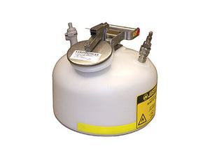 Round Quick-Disconnect In-Flow Safety Can, S/S or polypropylene fittings, 2 gallon, poly