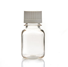EZBio® Square Bottle, 125mL, Polycarbonate (PC), Sterilized, 38-430mm Closed Versacap®, 24/pk