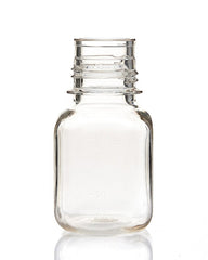 EZBio® Square Bottle, 125mL, Polycarbonate (PC), Non-Sterile, 38-430mm Neck, No Cap, 24/pk