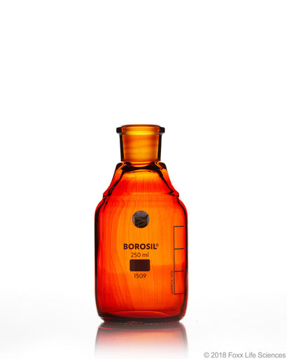 Borosil® Bottles, Reagent, Amber, with Stoppers, 60mL, 14/23, CS/40
