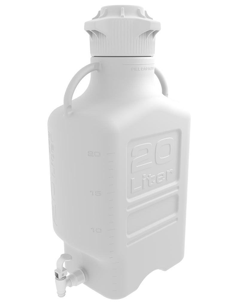 20L (5 Gal) Polypropylene Carboy with 120mm Cap & Spigot | Lab Storage
