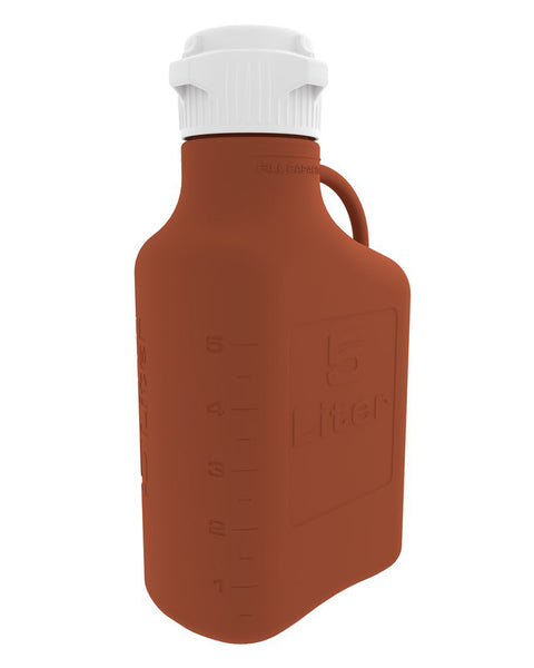 Buy 5L (1 Gal) Amber HDPE Carboy with 83B Cap | USP Class VI Lab
