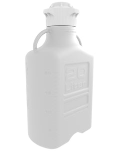 EZBio® Carboy, High Density Poly Ethylene (HDPE), 20L, No Spigot, VersaCap® 120mm, Double Bagged, Non Sterile