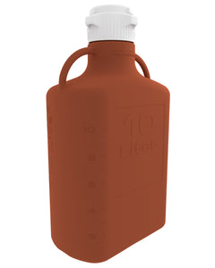 10L (2.5 Gal) Amber High Density Poly Ethylene (HDPE) Carboy with 83B Cap