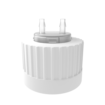 Open Top VersaCap® 38-430mm with 2x Molded 1/8" HB Adapter, 4/case | img_1 | Foxx Life Sciences Global | shopfls.com
