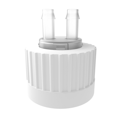 Open Top VersaCap® 38-430mm with 2x Molded 1/4" HB Adapter, 4/case | img_1 | Foxx Life Sciences Global | shopfls.com