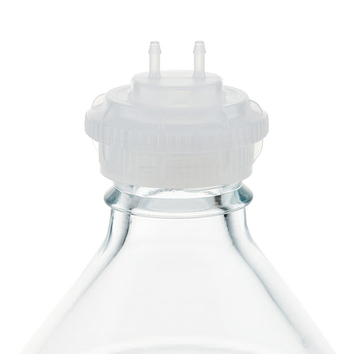 EZBio® GL45 Open Cap & Molded 2x 1/8" HB, Natural PP for Glass Bottles