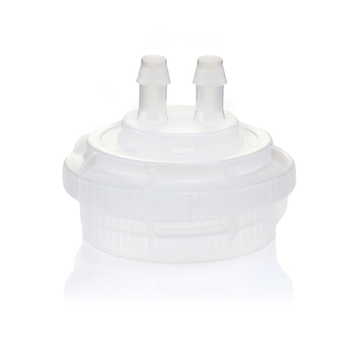 EZBio® GL45 Open Cap & Molded 2x 1/4" HB, Natural PP for Glass Bottles