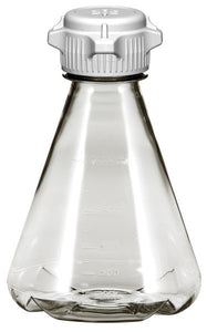 6/case 1L EZClear® Baffled Erlenmeyer Flask w/ 53B Vented VersaCap®, Sterile