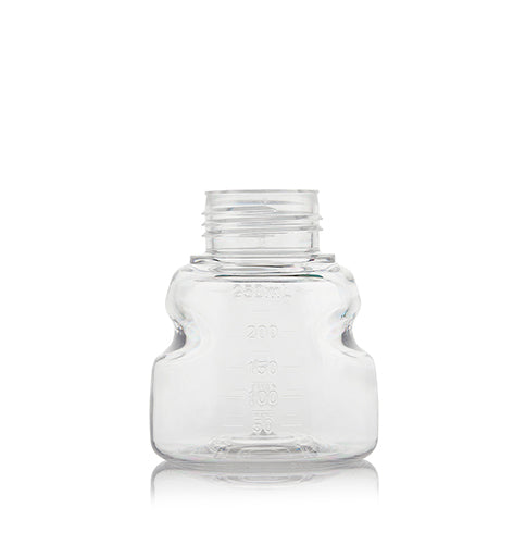 EZBio®pure Titanium Round Bottle, PETG, 250mL, GL45 Neck with No Cap, Non-Sterile
