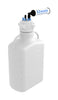 EZwaste® Safety Vent Carboy 10L High Density Poly Ethylene (HDPE) with VersaCap® 83B, 6 ports for 1/8