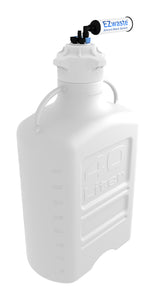 EZwaste® XL Safety Vent Carboy 40L High Density Poly Ethylene (HDPE) with VersaCap® 120mm, 4 Ports for 1/8