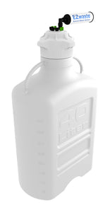 EZwaste® XL HPLC Solvent Waste System, 40 L HDPE Reusable Carboy, 120 mm VersaCap with Four (4x) Ports for 1/16 Inch, Three (3x) 1/4 Inch O.D. Tubing; & Filter, 1/EA