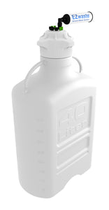 EZwaste® XL Safety Vent Carboy 40L High Density Poly Ethylene (HDPE) with VersaCap® 120mm, 4 Ports for 1/16